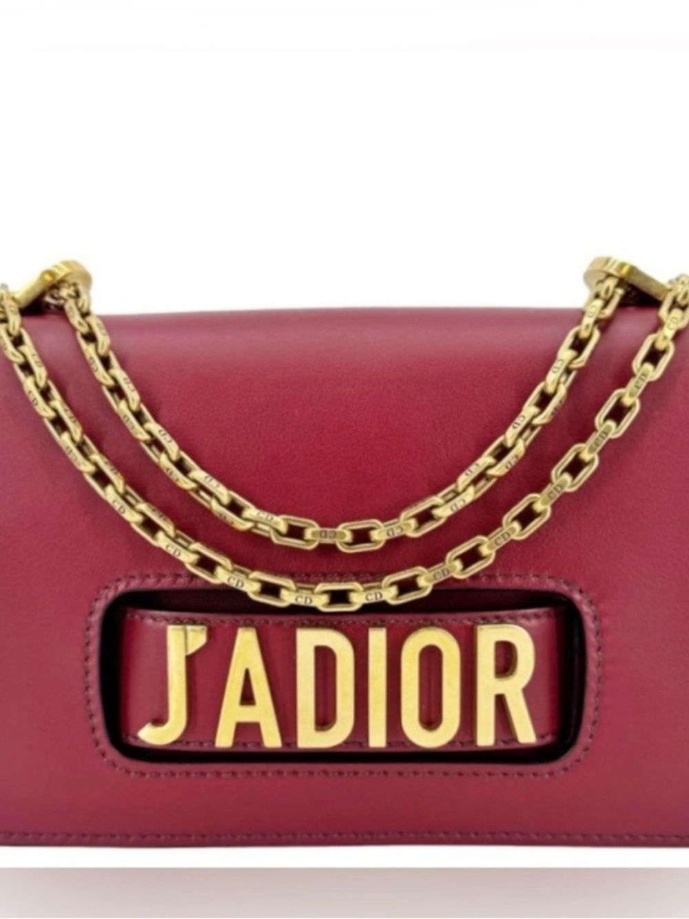 Christian Dior J'Adior Flap Medium Shoulder Bag in burgundy leather